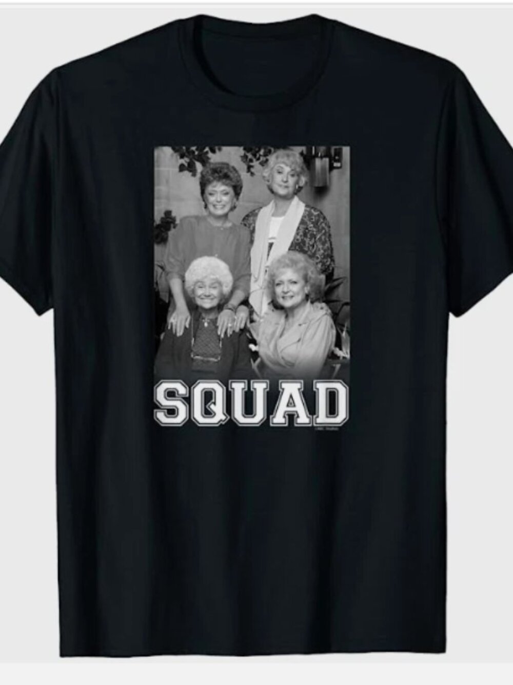Golden Girls Graphic Black T-Shirt SQUAD ABC Studios Port Co Uni-sex Chest 36"-S